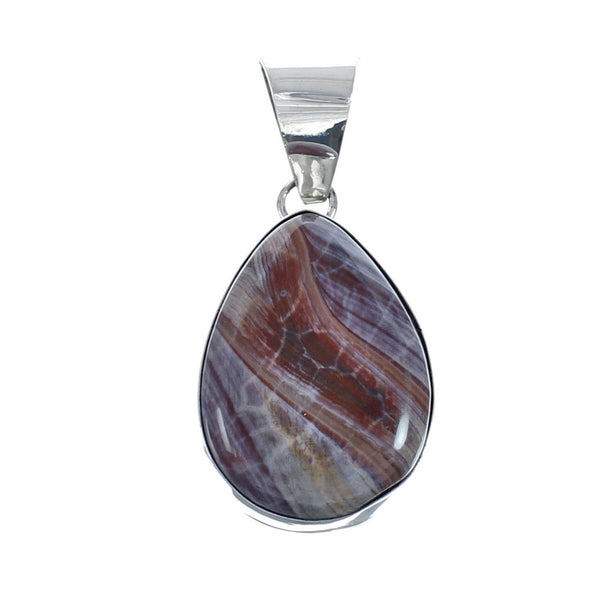 Native American Navajo Sterling Silver And Jasper Pendant JX129848